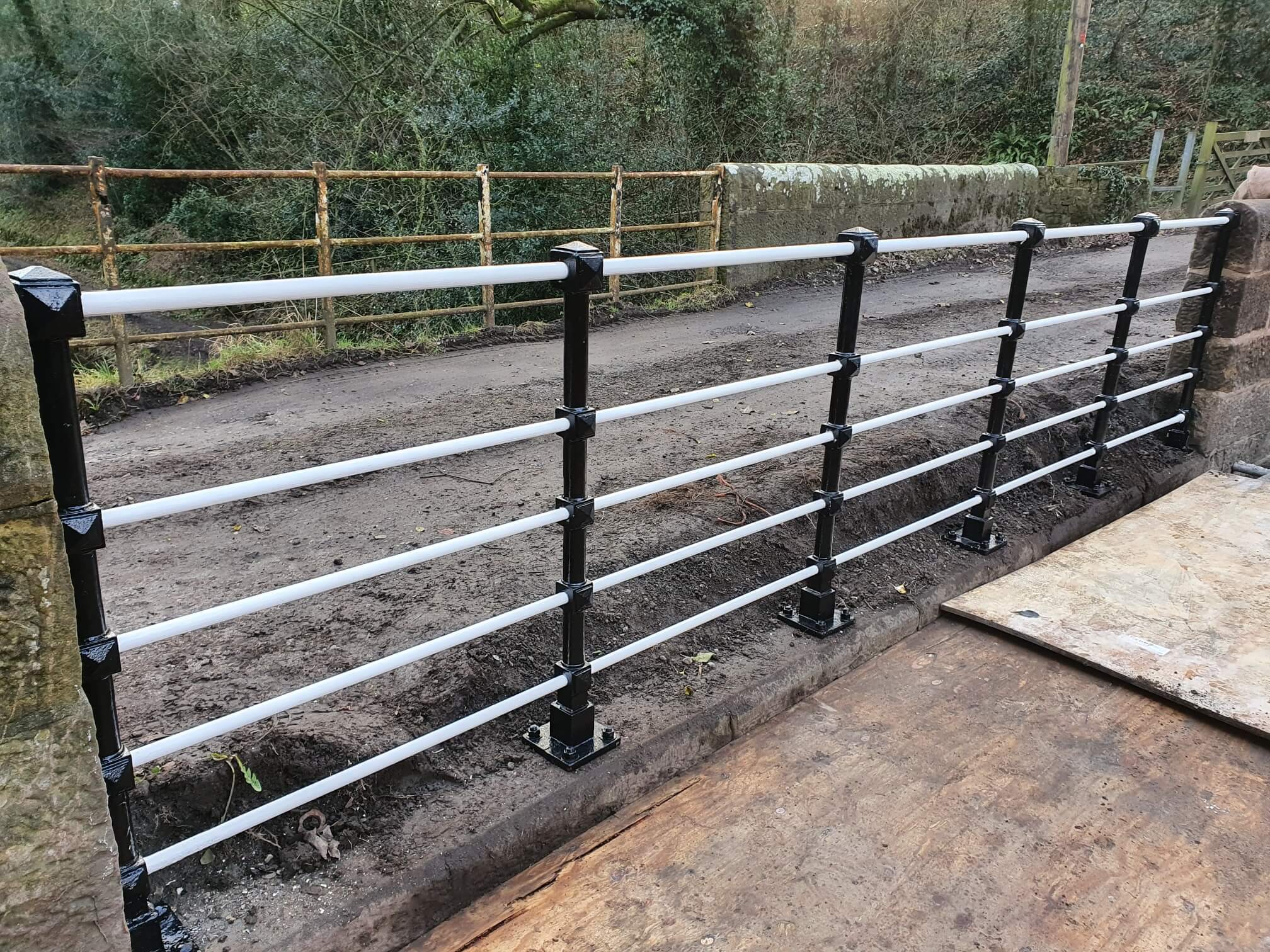 Victorian cast iron railing bridge restoration