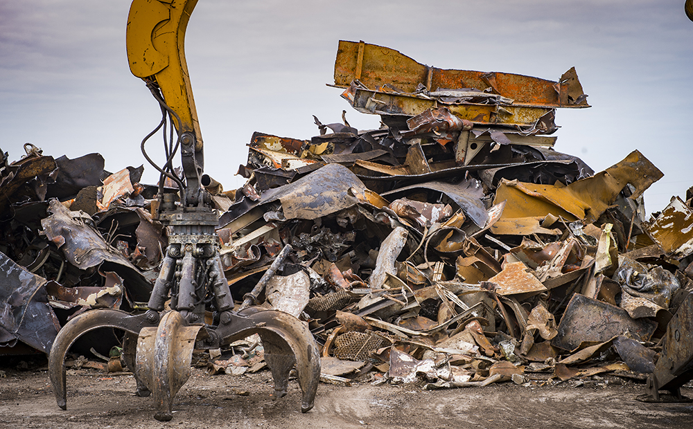 Pile of scrap metal and cast iron