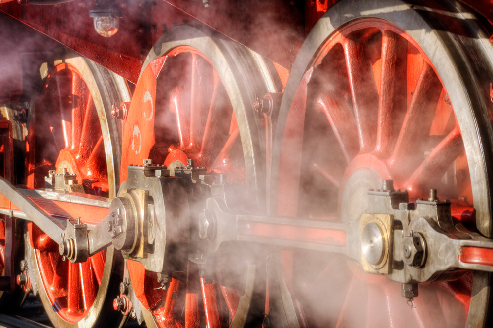 here is an image of cast iron wheel centres on a steam train